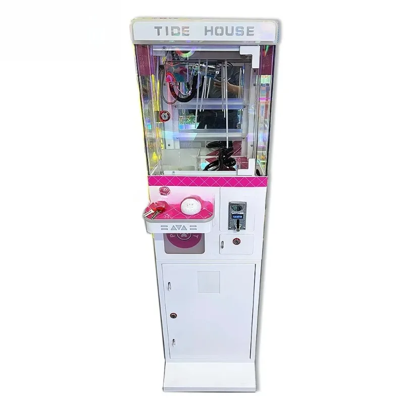 Tide House Mini Claw Machine Lucky Star Toy Catcher Children Adult Table Game Machine Coin Bill Receiver Plate Metal Material