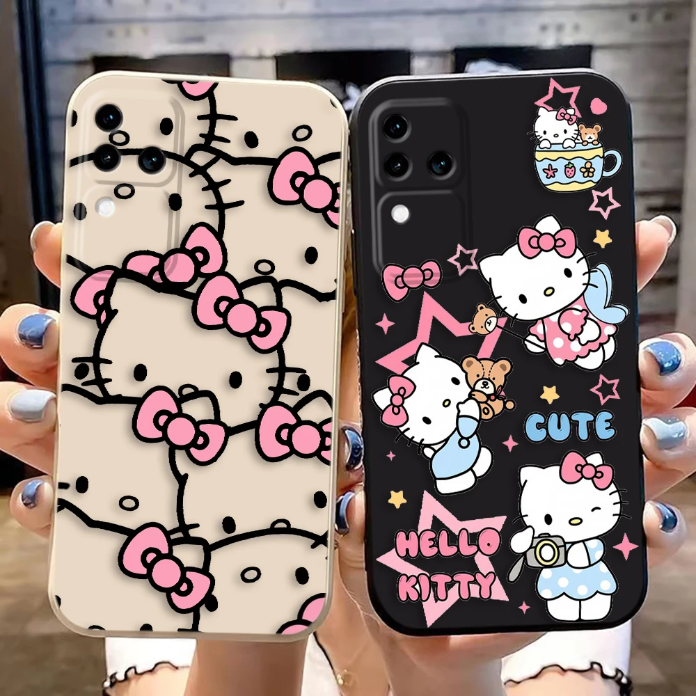 

Pink Hello Kitty Kawaii Cat Phone Case For VIVO S1 S12 S15 S16 S17 V15 V17 V20 V21 V21E V23 V23E V25 V27 V27E V29 V30 V30E Case