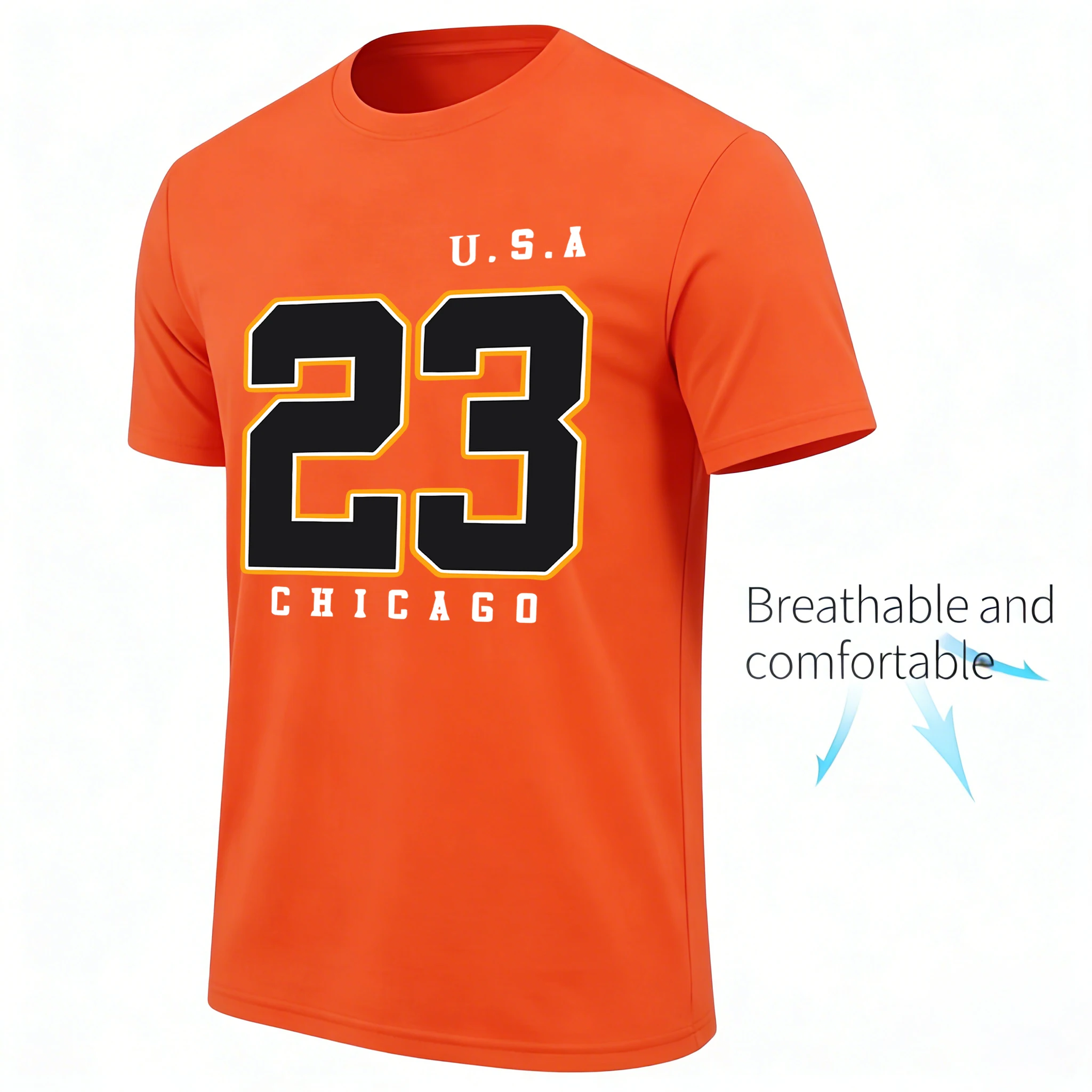 USA Chicago Nummer 23 Print Herren T-Shirts Sommer Retro Hip Hop Kurzarm Baumwolle Mode Lockere Kleidung Unisex O-Ausschnitt T-Shirt