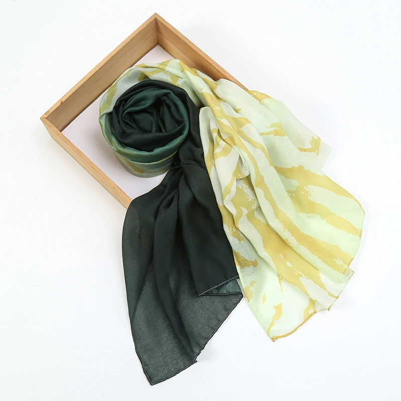 Écharpe Hijab Imprimée pour Femme Musulmane, Foulard Ombre Premium, Châle Imprimé Marbre et Eau, Bandana, Max Luxe, Nouveau,