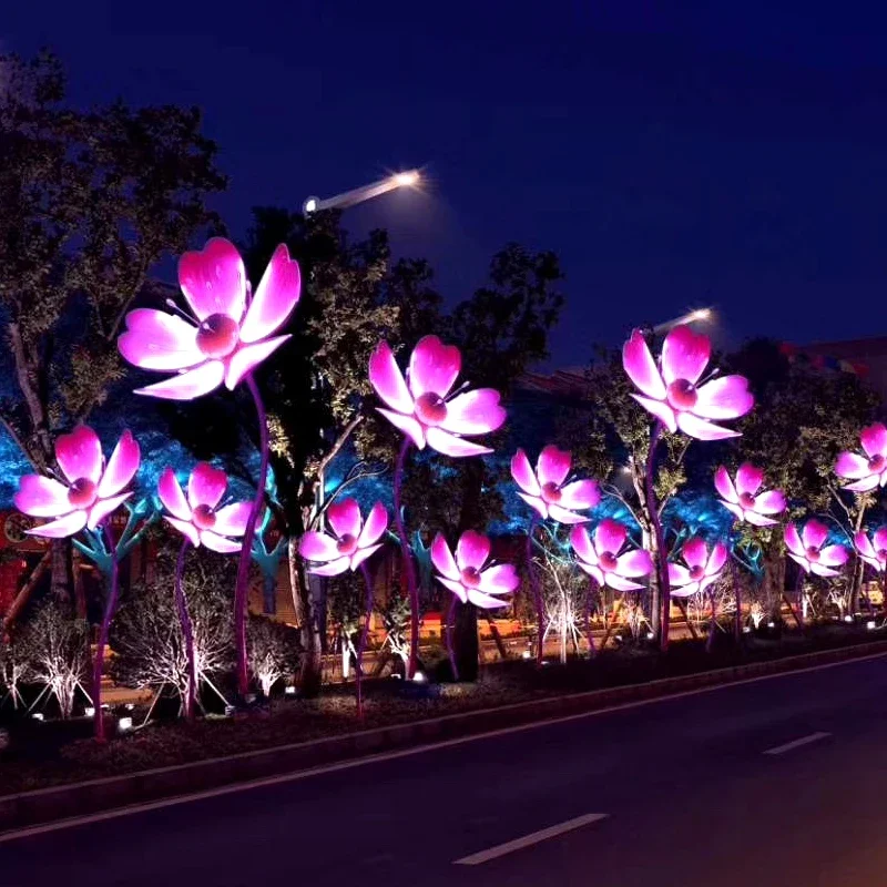 Outdoor landscape light stainless steel lamp body ip65 waterproof garden park shopping mall square flower decorative light