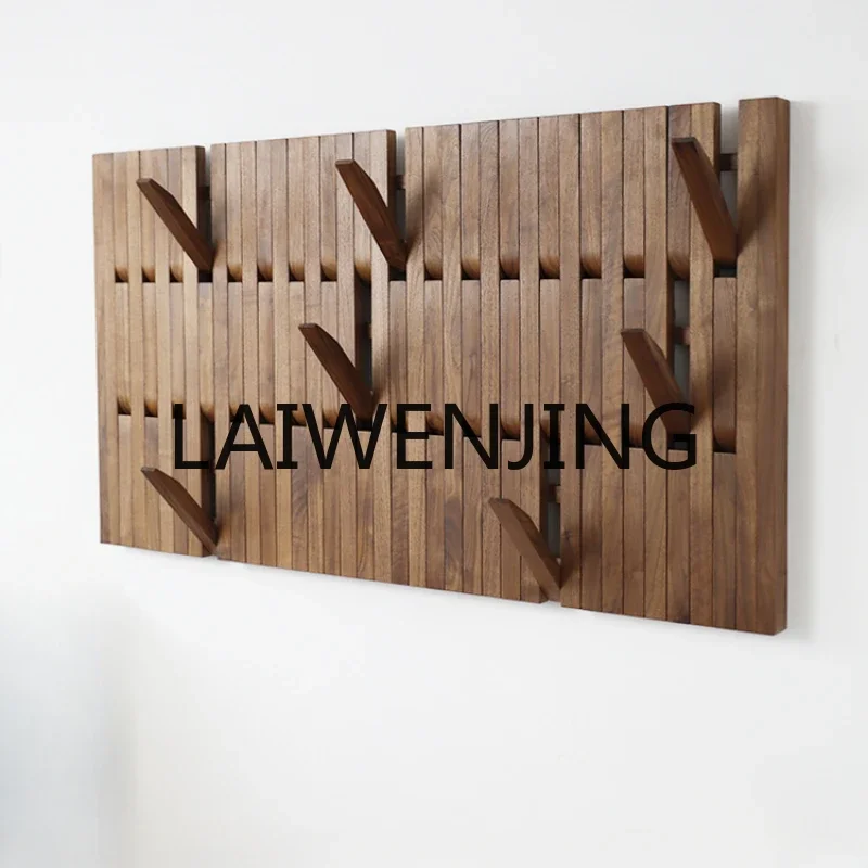 a-15 Wooden Strip Coat Rack Clothes Solid Wood Black Walnut Entrance Rack Piano Keys