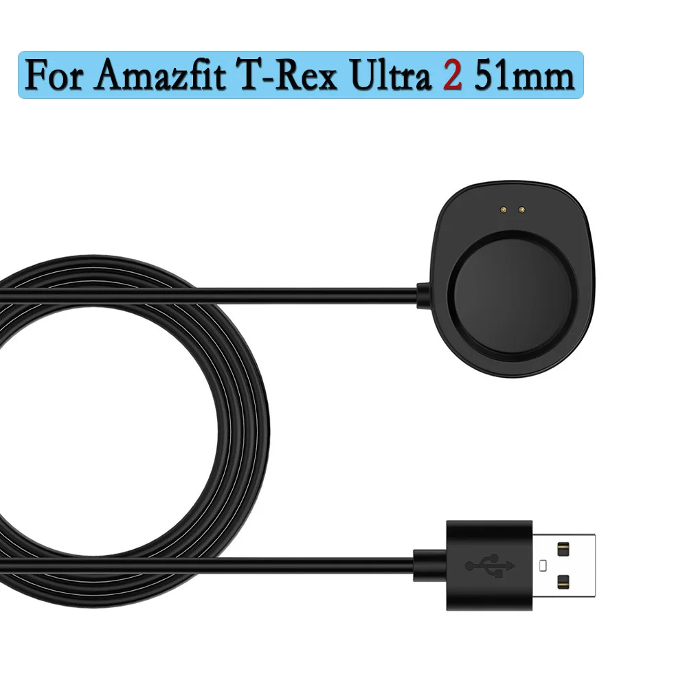 

100cm Charger Wire Charging For Huami Amazfit T-Rex Ultra 2 51mm USB Cable Charge Dock For Amazfit Active Max/Balance 1/2