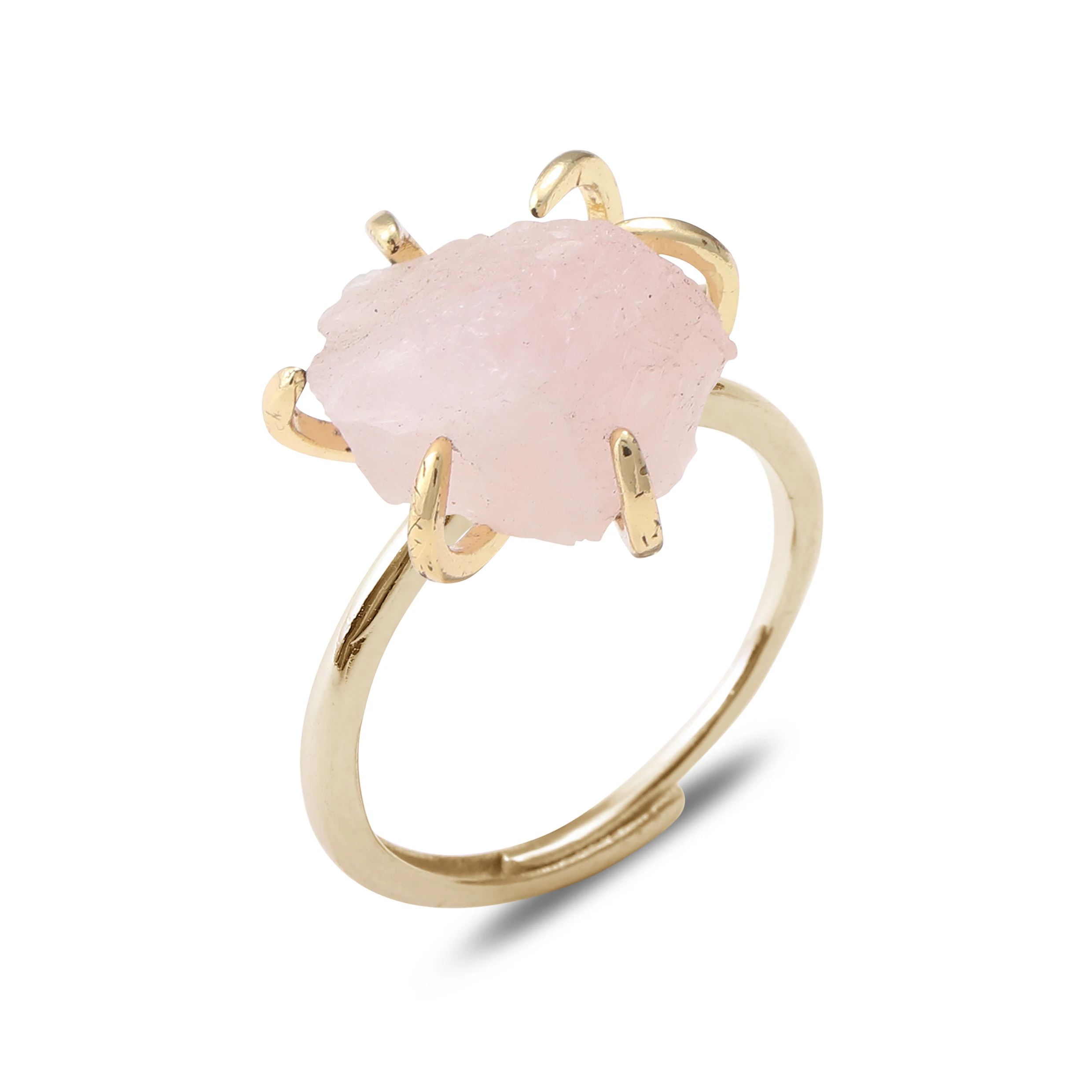 1pcs Irregular Copper Crystal Ring Color Rainbow White Stone Finger Rings Adjustable Jewelry Valentine Gift