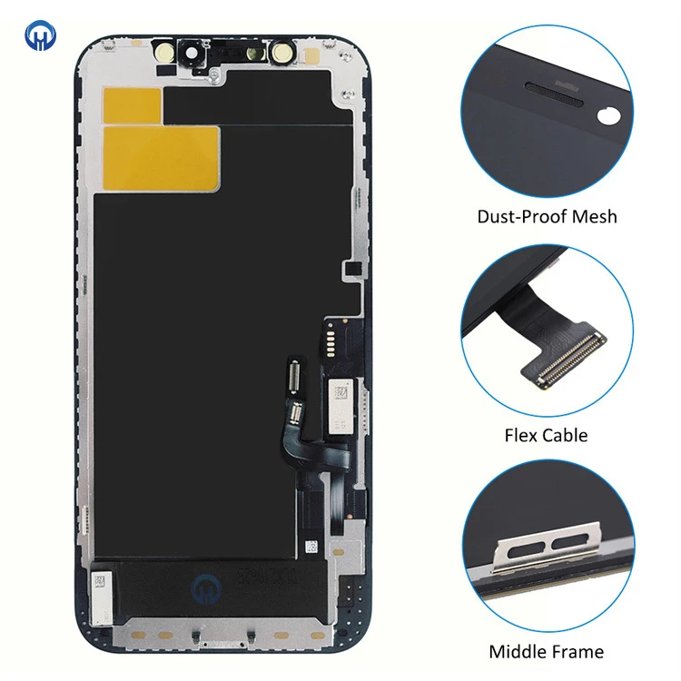 OLED quality replacement LCD Screen for iPhone 12 Mini black color Digitizer Assembly