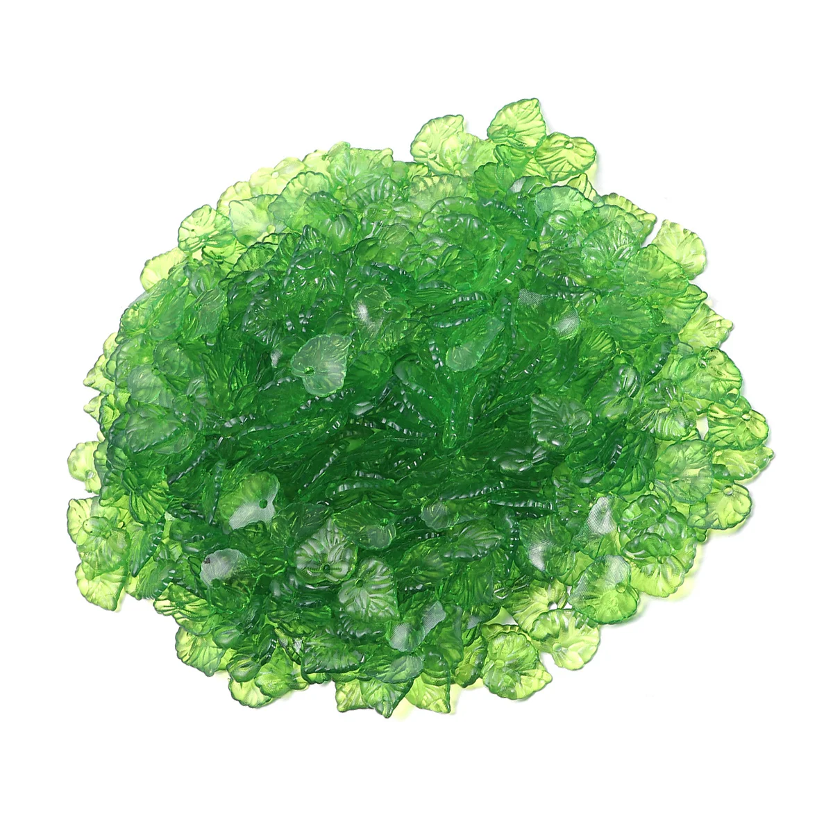 

1Pack Plastic Green Leaves Beads Lifelike Bright Colors Large Hole Craft Supplies for DIY Jewelry Earrings Bracelets Accessories