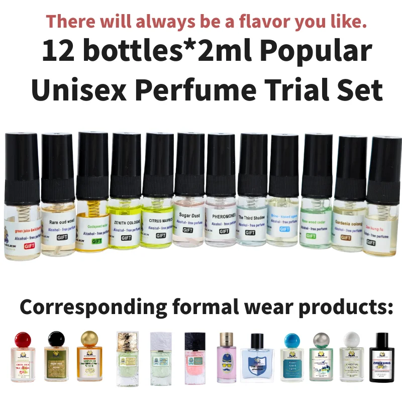 Essential Oil Trial Set 2ml Trial Size Long-lasting fragrance up to 8 hours Floral-fruity notes Marine notes Woody notes