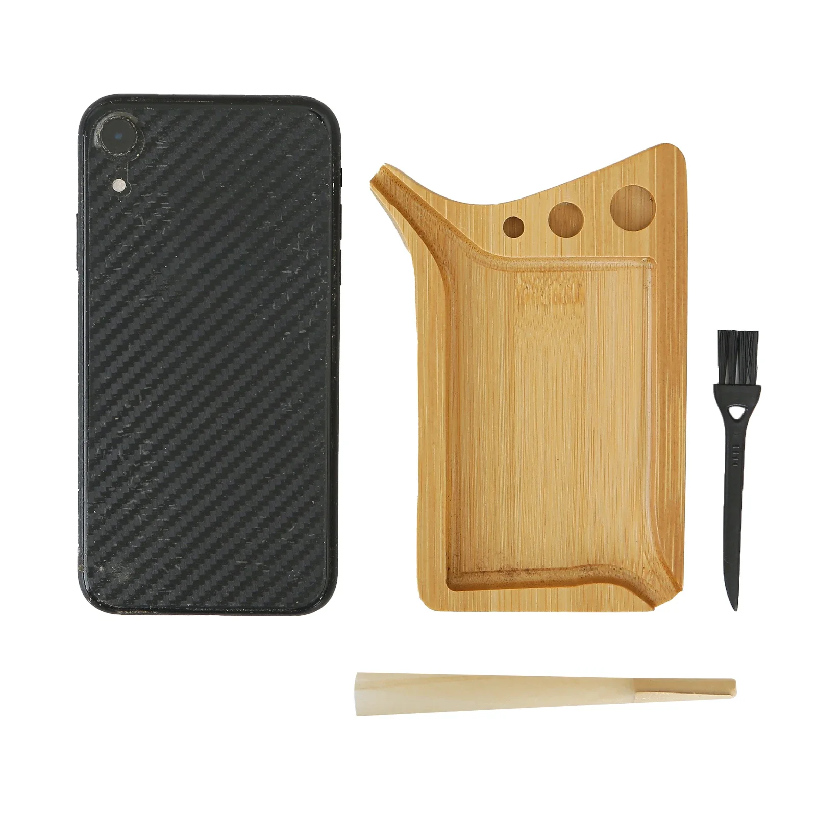Rolling With Brush Small Wooden Surface Mini Cone Cigarette Bamboo Pre Trays Cleaning And Rolled 1