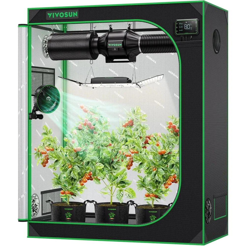 4x2 Grow Tent,  High Reflective Mylar with Observation Window and Floor Tray for Hydroponics Indoor Plant