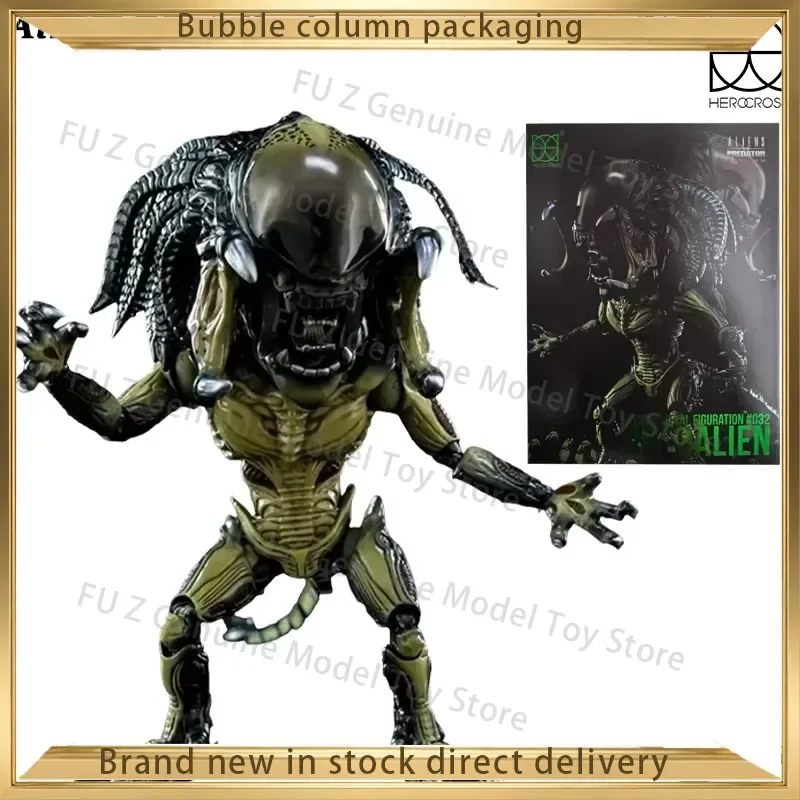 HEROCROSS PREDALIEN Alien Hybrid Figure Toy Model Statue Collectible Metal Action Figure Inspired by Predator x Alien IP