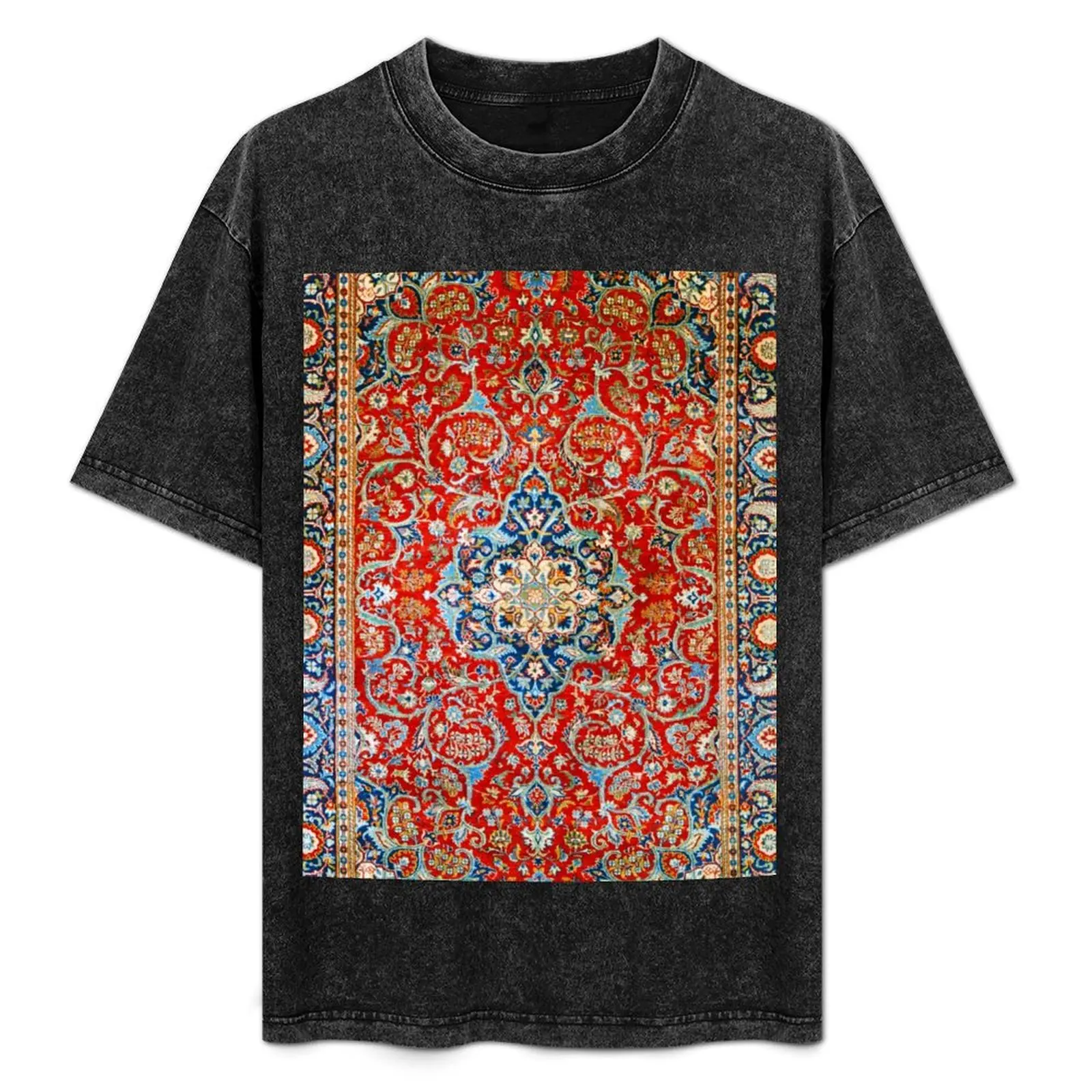 

Red Blue Antique Floral Persian Carpet Print T-Shirt Stretch Fabric Comfort T-Shirt