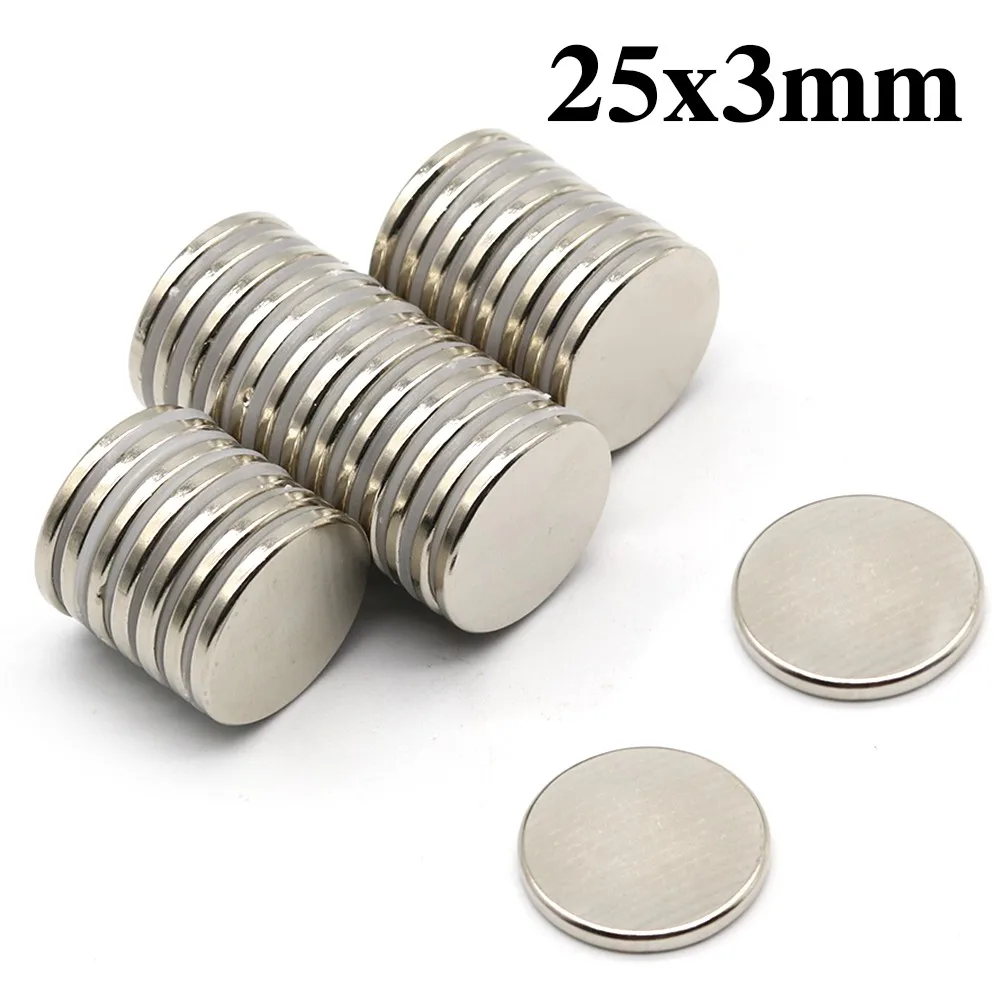 

25x3mm Super Powerful Round Magnet Neodymium Magnet NdfeB N35 Strong Permanent Magnetic imanes Refrigerator Magnet