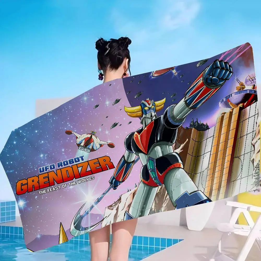 UFO ROBO GRENDIZER GOLDORAK Anmie Big Microfiber Beach Towels Quick Dry Towel Sand Beach Towels Pool Towel for Travel Swim Pool
