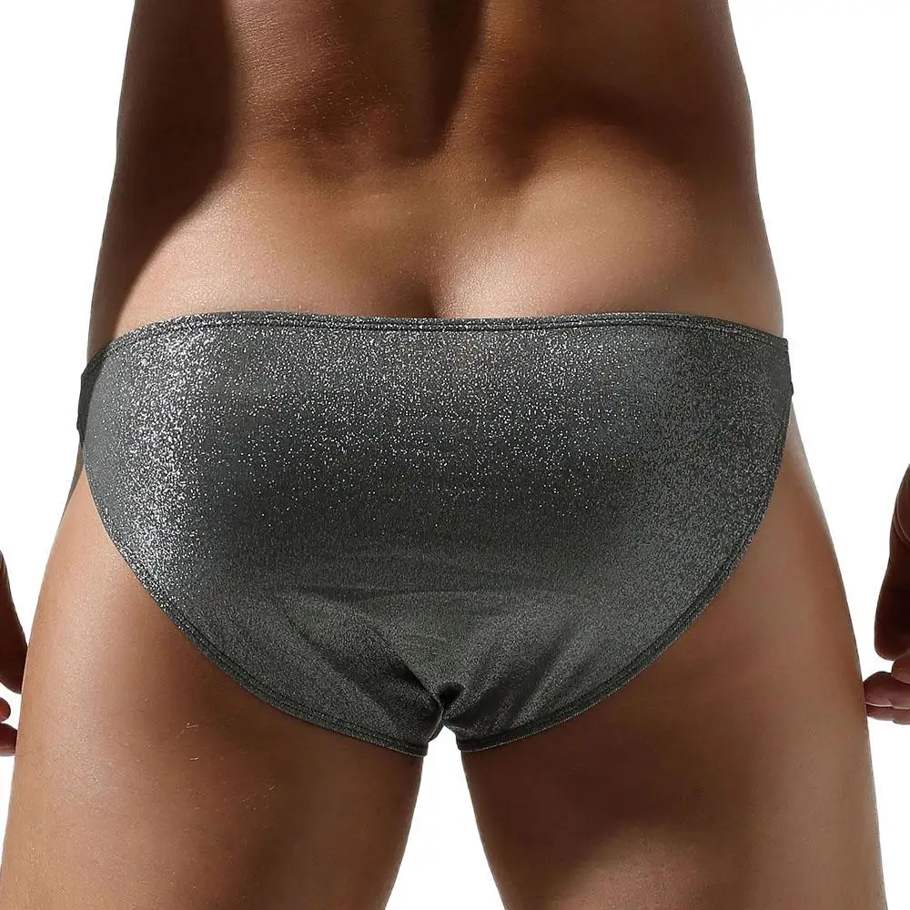 TAUWELL-Cuecas sexy de cintura baixa e brilhantes masculinas, Roupa Interior Masculina de Biquíni, Cueca Apertada, Moda