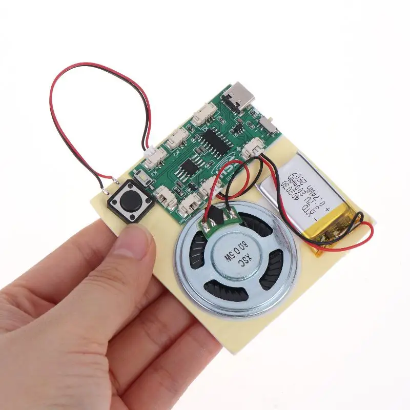 Rechargeable MP3 Sound Module Light Magnetic Trigger Control With Speaker For DIY Fridge Magnet Music Box Handmade Craft Kit