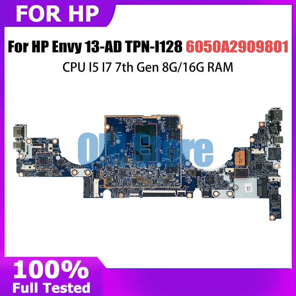 

6050A2909801-MB-A01 Notebook Mainboard For HP Envy 13-AD TPN-I128 Laptop Motherboard CPU I5 I7 7th Gen 8G 16G RAM 926313-601