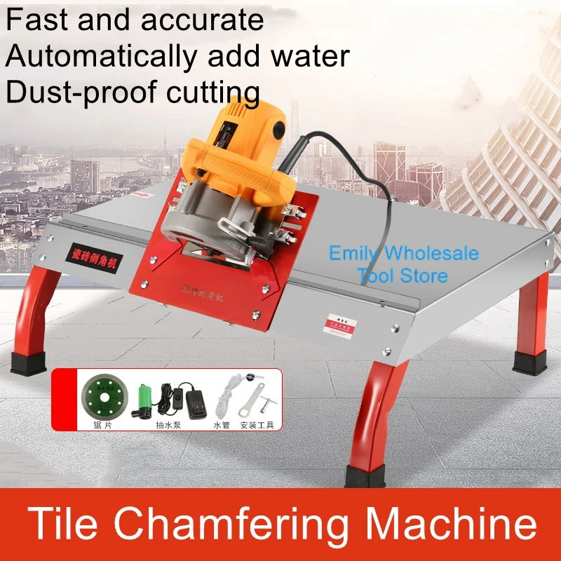 Tile chamfering machine 45 high-precision desktop multi-function bevel cutting machine small dust-free grinding edge corner tool