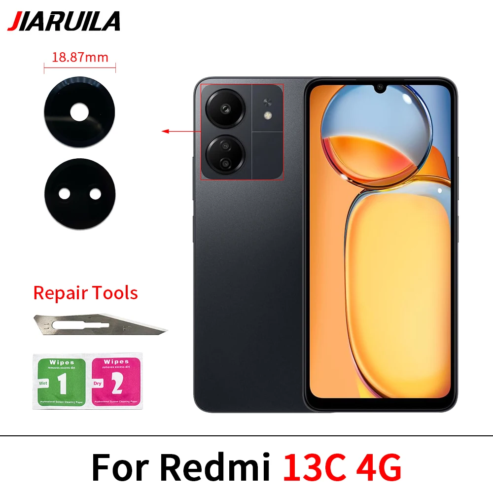 Rear Back Camera Glass Lens With Stickers For Redmi 10 5G 10C 10A 12C 7 8 9 9A 9C 6 7A 8A 12 13 10 6A 13C 4G 5G K60 image 5