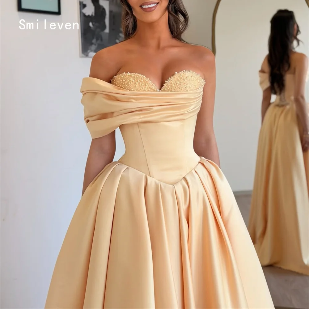 

Smileven Luxury A Line Prom Dress Appliques Beading Elegant Gowns for Gala Party One Shoulder Evening Dress Customized 2026