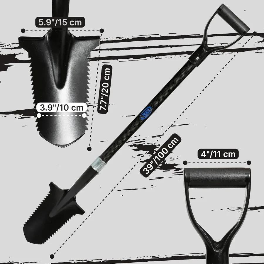 أداة حفر مجرفة للكشف عن المعادن الكربونية مع شفرة مسننة مزدوجة خفيفة الوزن حفار جذر الحديقة بأسمائها الحقيقية الاحترافية