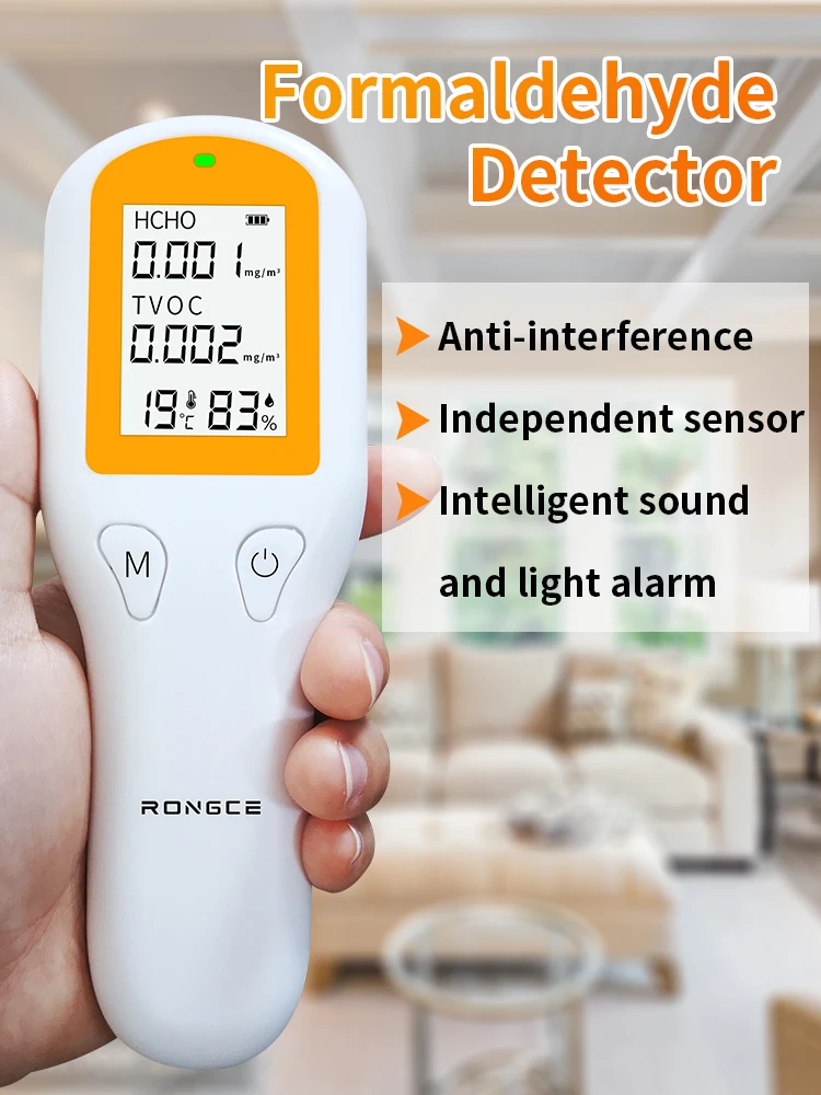 Formaldehyde Tester Portable Air Quality Monitor with TVOC HCHO Detector Temperature Humidity Sensor Meter for Home Office