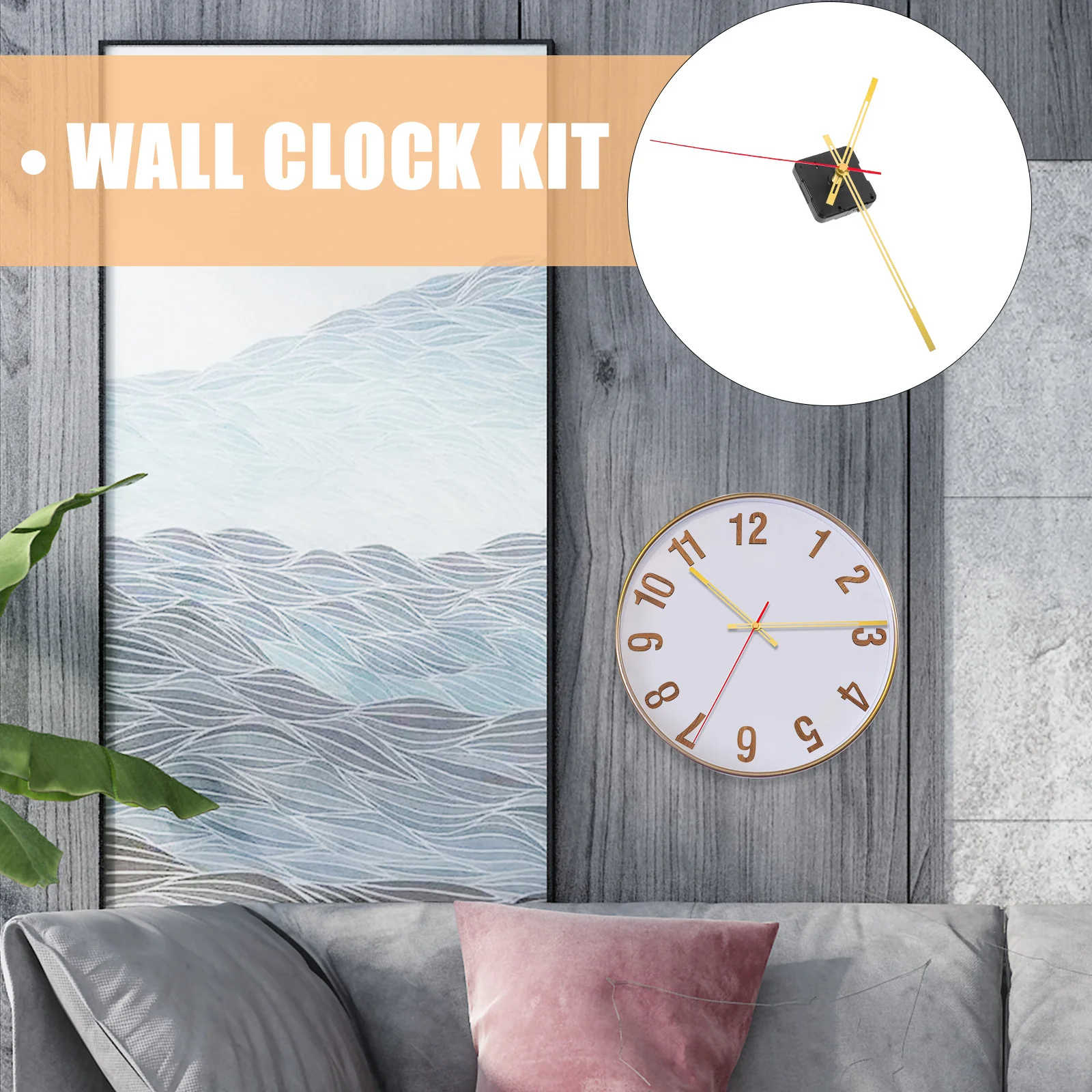 

1Set Wall Clock Kit Silent Clock Movement Mechanism Replacement for DIY Clocks Repair Parts Minimalist Design Fits All Panels