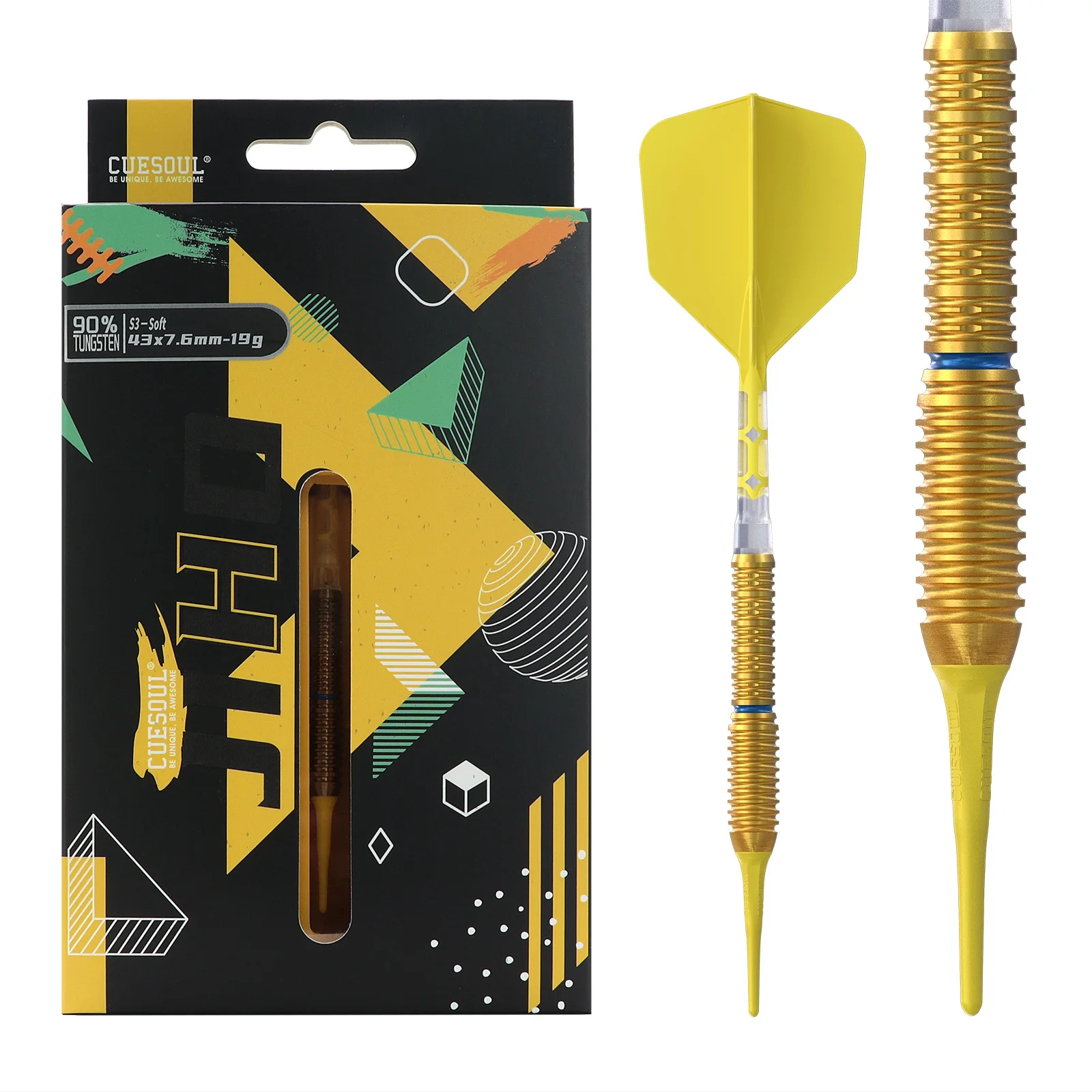 CUESOUL JIHO S3 19/21g Soft Tip 90% Tungsten Dart Set with Titanium Coated