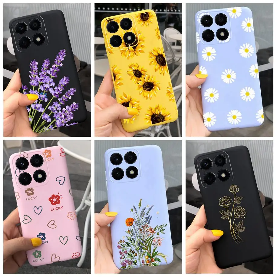 For Honor X8a X8b Case Cover LLY-LX1 CRT-LX1 TPU Phone Cases Fashion Daisy Flower Soft Silicone Covers For HonorX8b Mobile Coque