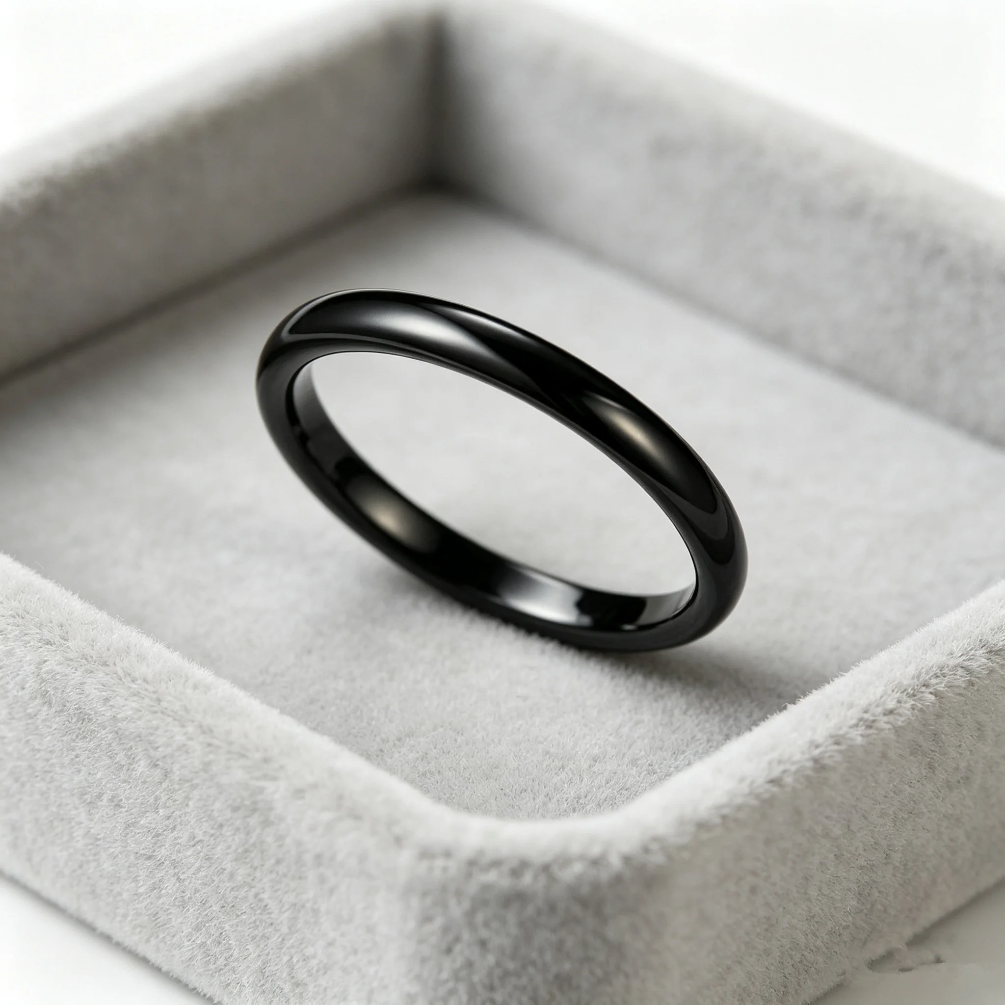 2mm Black Titanium rings for men women finger wholesale drop ship