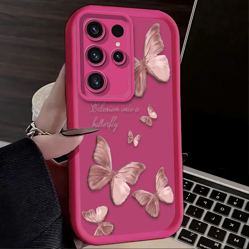 레트로 나비 폰 케이스 삼성 갤럭시 S24 S25 S23 울트라 S22 S21 플러스 FE A36 A56 A26 A16 A06 A15 A25 A35 A55 5G 커버