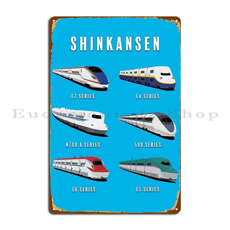 Japanese Shinkansen Bullet Trains Metal Plaque Poster Classic Designer Wall Cave Cinema Custom Tin Sign Poster