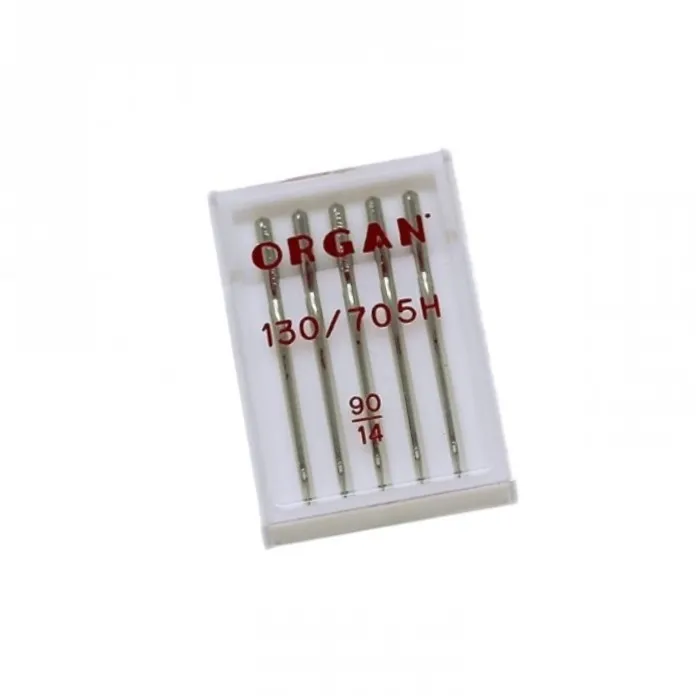 Estuche de 5 Agujas Universales Organ para Máquinas de Coser 705H - Tamaño 90/14 para Géneros Medios
