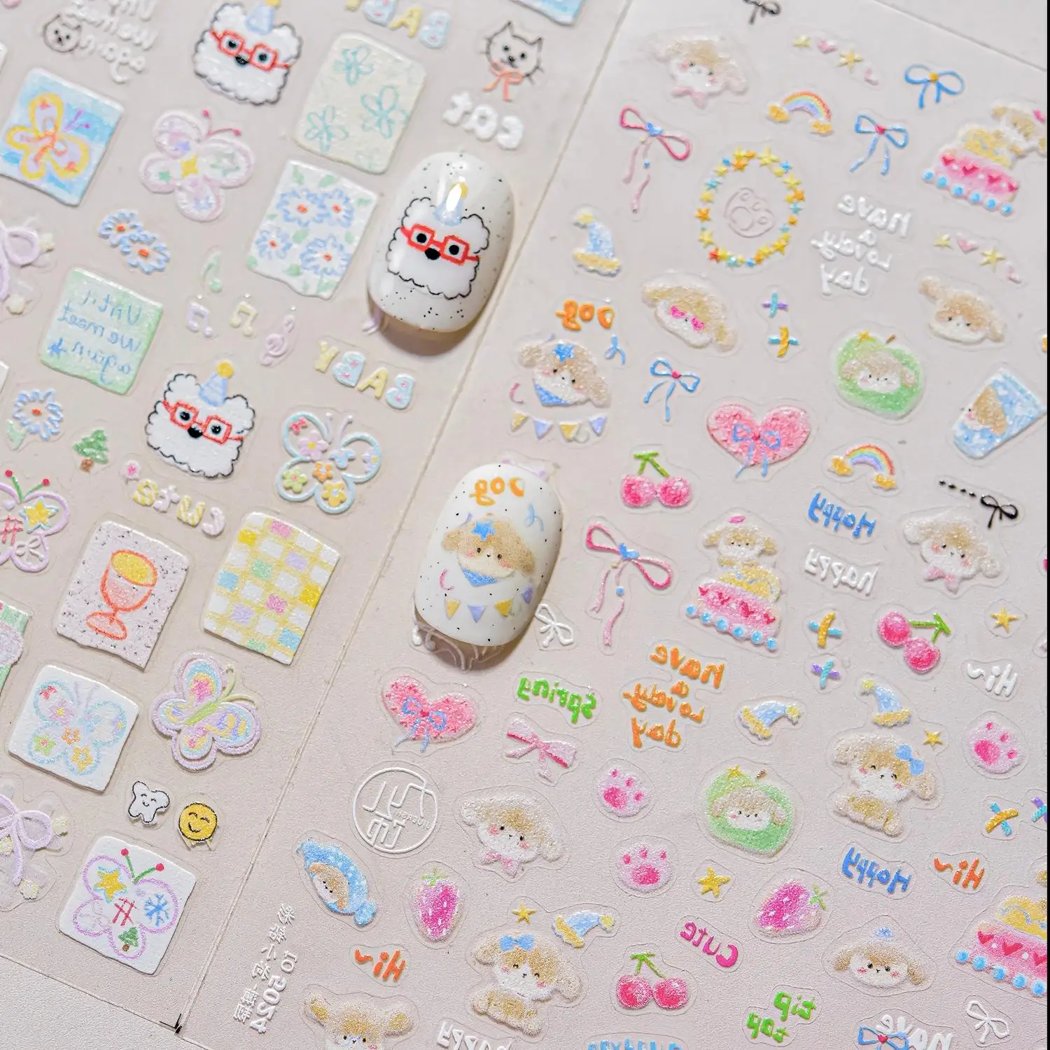 Autocollants pour ongles 5D, 1 pièce, Surface scintillante, chaton mignon, doux, joli chat, accessoire d'art des ongles, fête d'étudiant, autocollants mignons pour animaux de compagnie