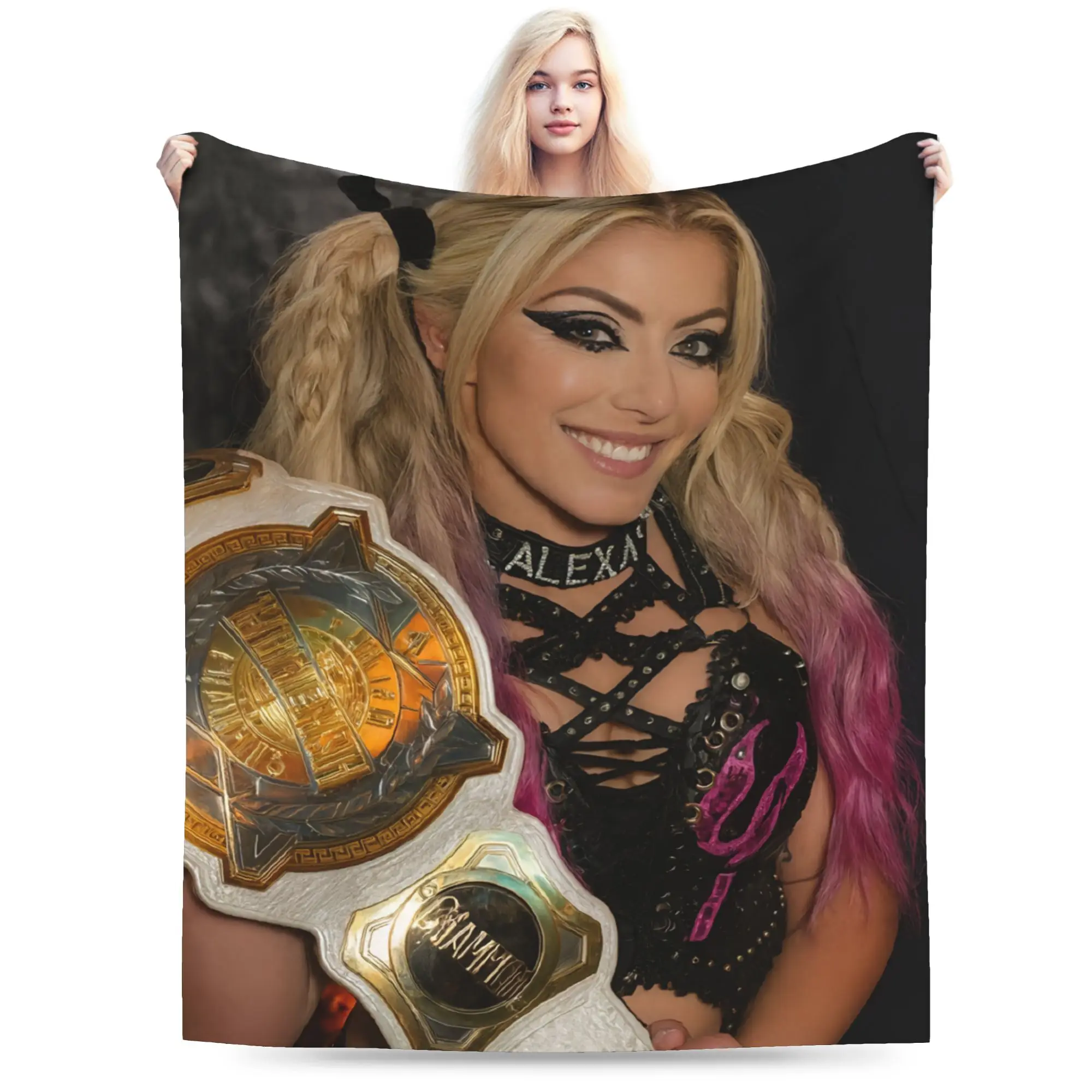 A-Alexa Bliss Blanket Ultra Soft Wrestler  Throw Blankets for Sofa 50x60 Inch Multi-size Plush Thin Quilt