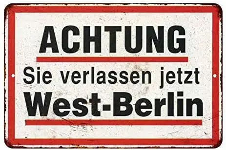 West Berlin WW2 Germany Sign Vintage Wall Décor Signs Art Decorations Tin Gift Retro Wall Home Bar Pub Vintage Cafe Decor, 8x12