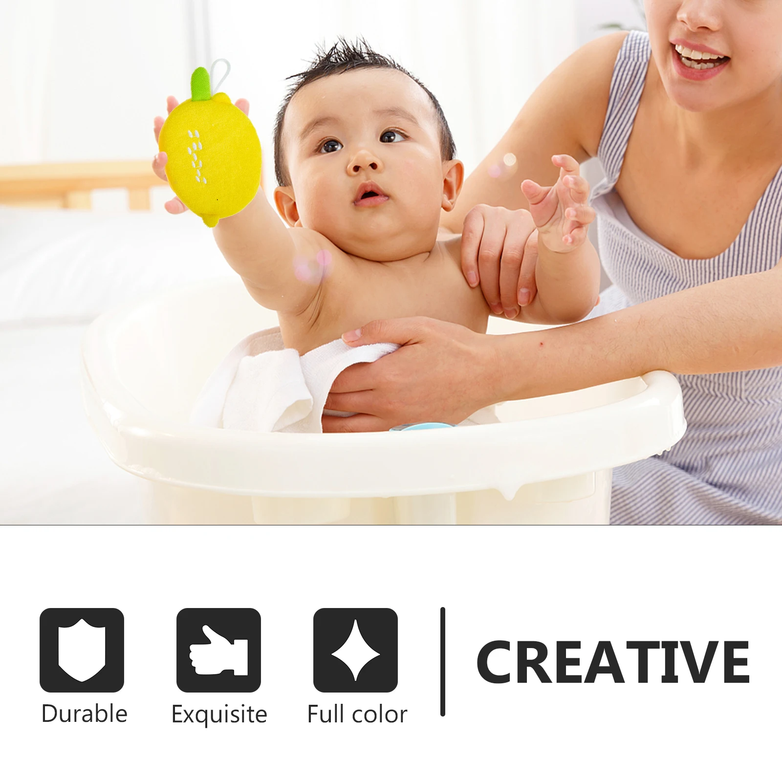 

4pcs Sponge Fruit Shaped Bath Ball Cartoon Fruit Bathing Ball For Shower Supply Hanging Loop Body Cleaning