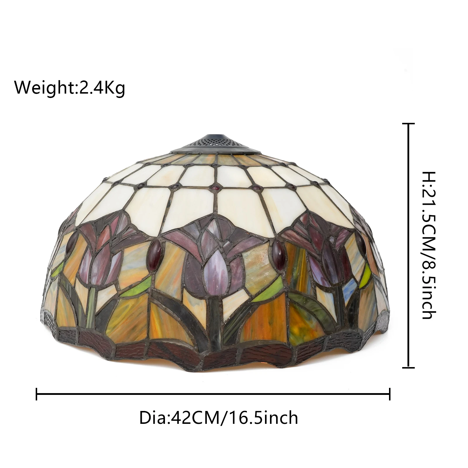16 Inch Red Tulip Lampshade Replacement Only Stained Glass Lamp Shade Vintage Light Cover Accessories for table floor lamps