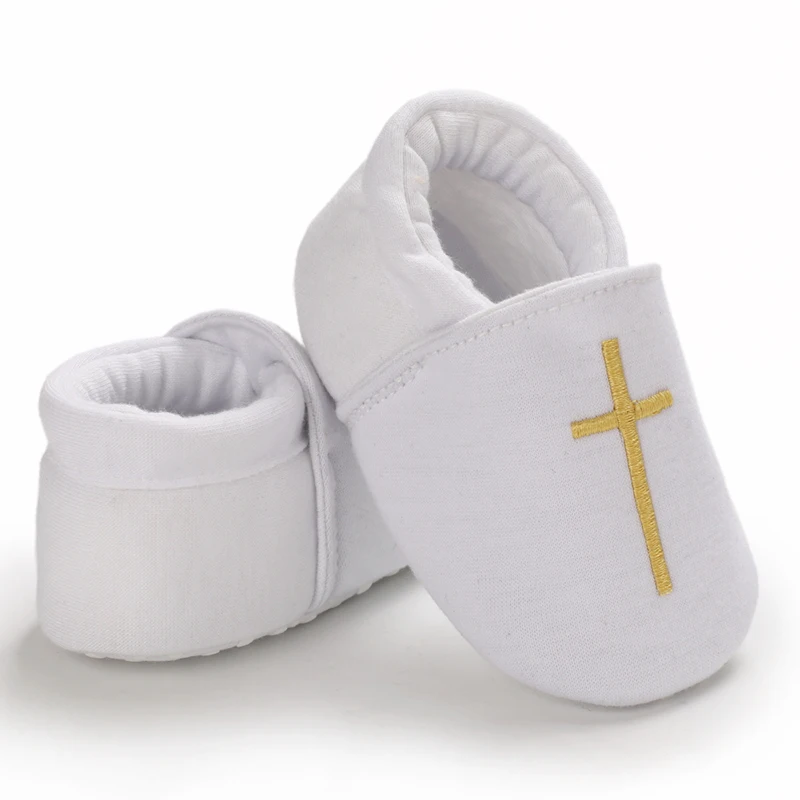 Weiße Tauf-Babyschuhe für Jungen und Mädchen, weichsohlige Baptismusschuhe, Sneakers für Neugeborene, Tauf-Lauflernschuhe – Detail 10