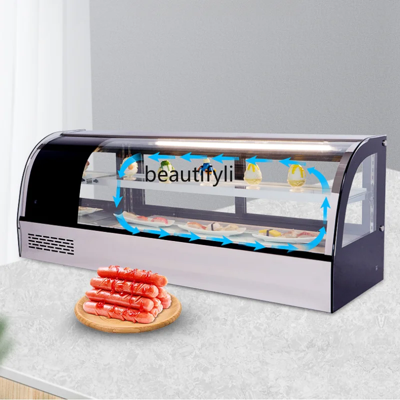 

Sushi Cabinet Desktop Refrigerated Display Cake Preservation Commercial Fruit Dessert Bar Cabinet