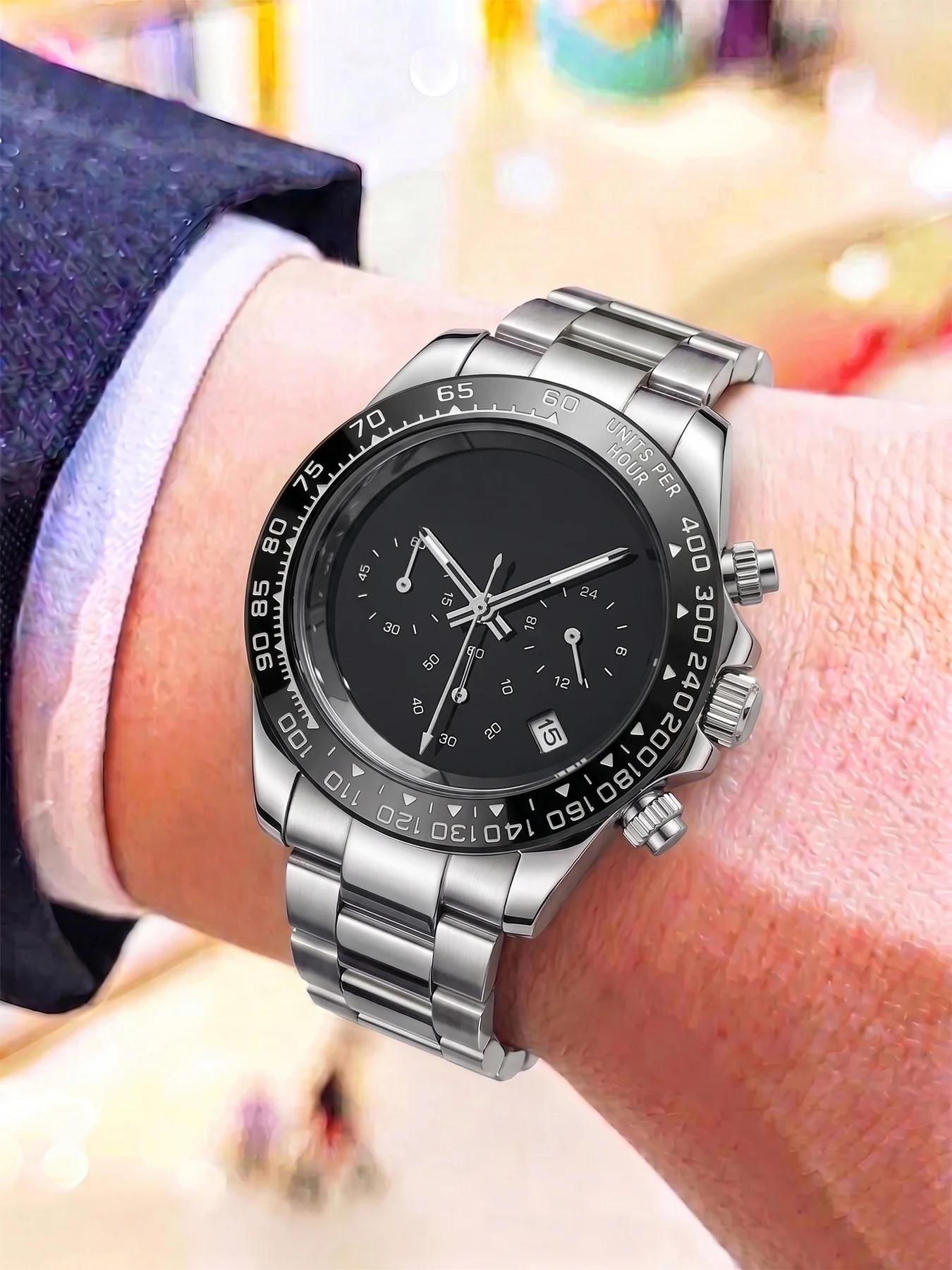 Luxury Men's Quartz Wristwatch European and American Style Multifunctional Calendar Waterproof Luminous Fashionable Business Casual Versatile Punk Personality Cool Men's Watch First Choice for Gifts
