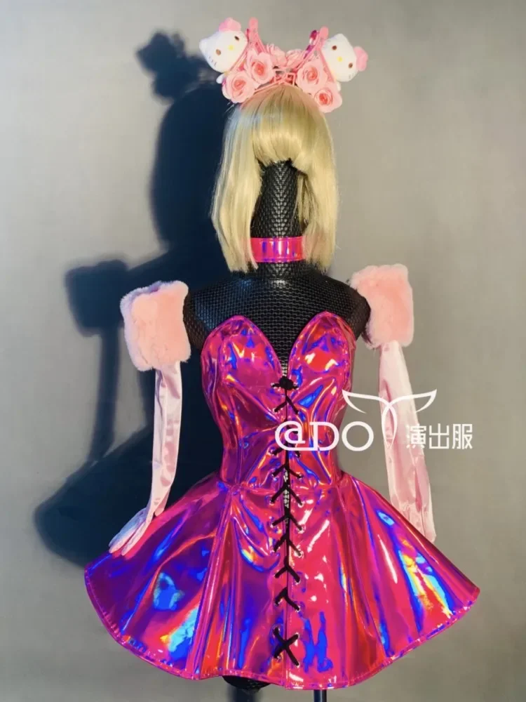 New Bar Nightclubs Red Mirror Laser GOGO Costumes Suit Women Musical Festival Clothing Stage Rave Outfit Festival Party Show Set