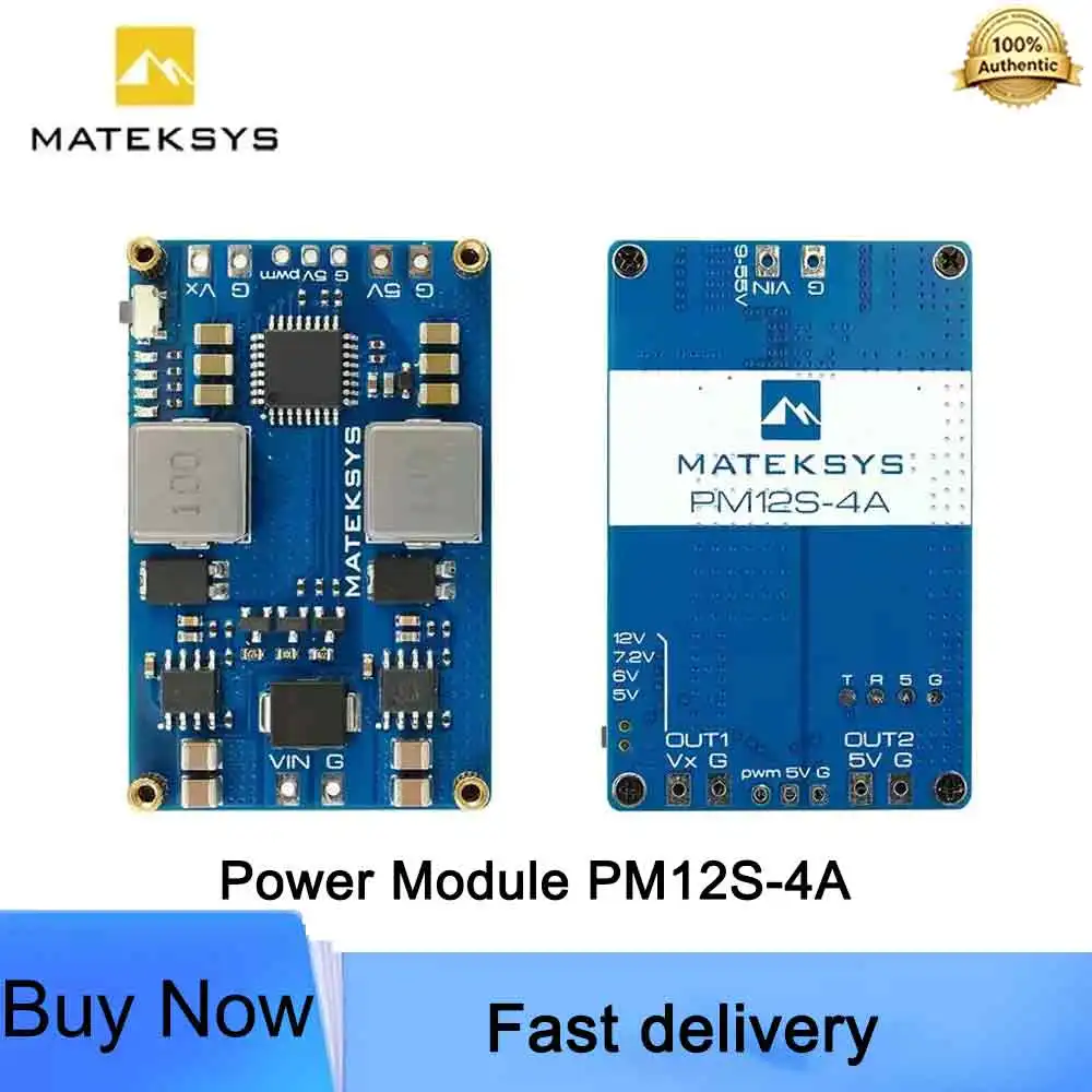 MATEK MATEKSYS Power Module PM12S-4A 3-14S 9-55V DC IN PWM Control For RC Airplane/Helicopter/Quadcopter Parts