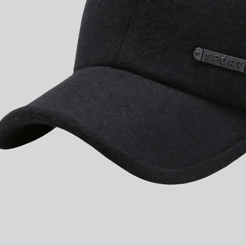outdoor versatile leisure, middle-aged and elderly men's duck tongue thickened velvet ear protection baseball cap