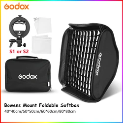 Godox 40cm/50cm/60cm/80cm Flash Foldable Softbox Diffuser For Photography Studio Lamp Optional With Bowen Mount S-type Bracket