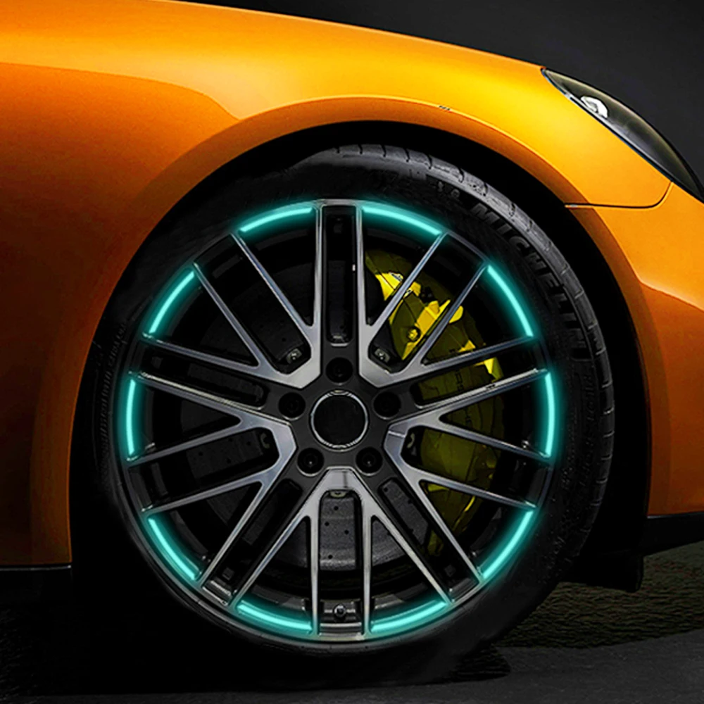 Car Wheel Rim Strip Reflectors Stickers Auto Accessories For Volkswagen VW GTI Golf Polo Passat Mk6 MK7 Tiguan R32 R RLine Jetta view 3