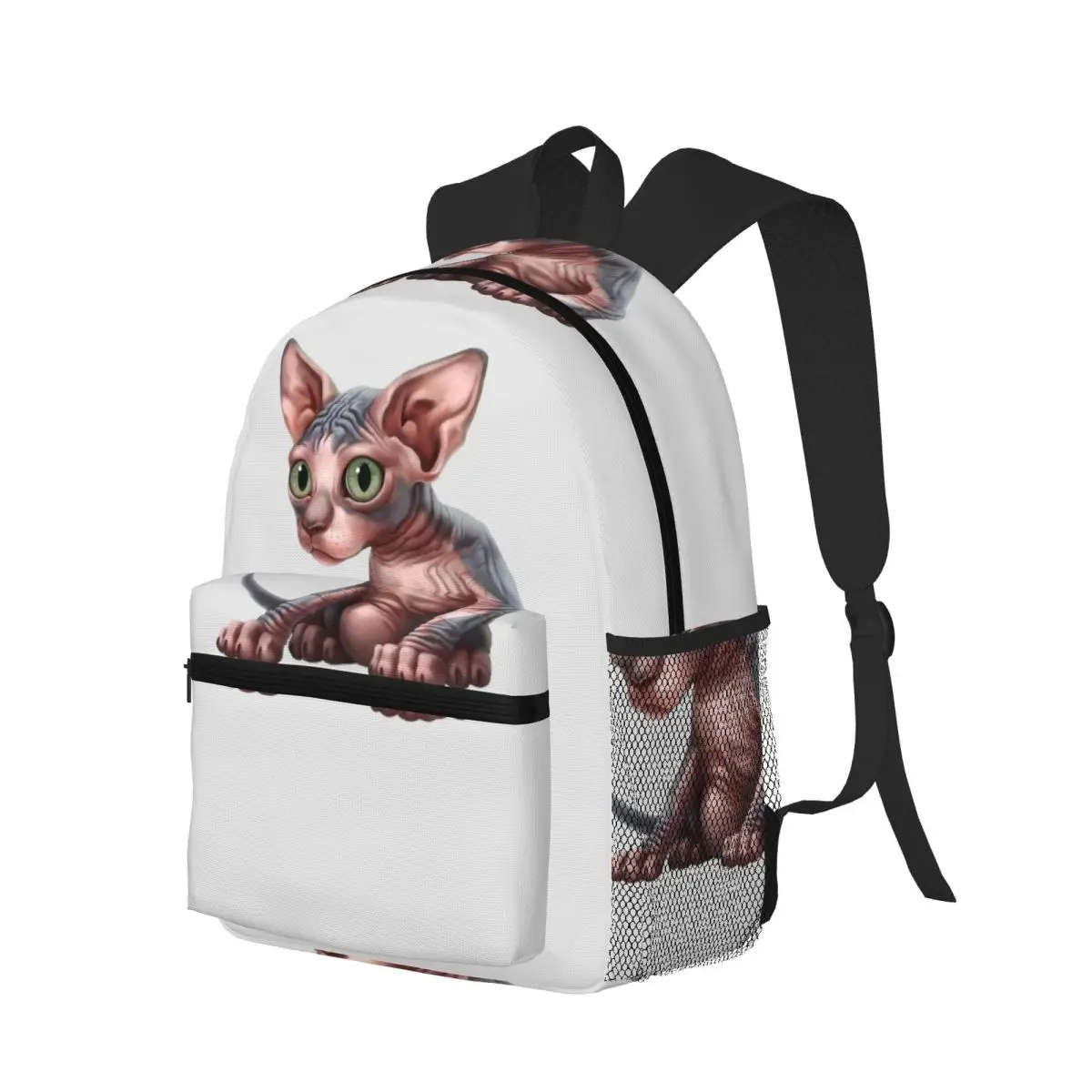 Sphynx Bingus Kitten Student Backpack School Bag Hiking Travel Daypack for Men Women Bookbag Shoulder Bags