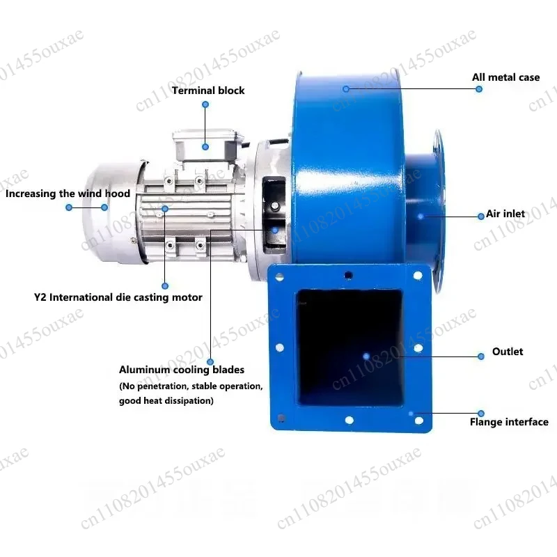 60-370W Small Induced Draft Fan High Temperature Resistance High Power Centrifugal Fan Industrial Smoke Exhaust Suction 220V