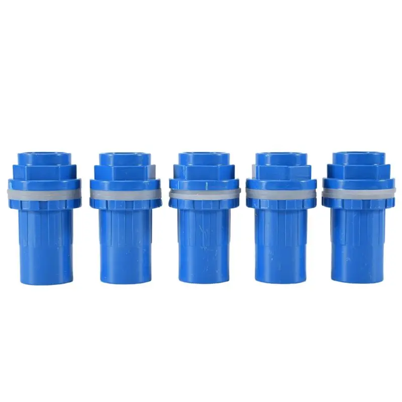 HOT-5PCS Pipe Connectors Thicken Fish Tank Drain Pipe Joints Garden Irrigation Water Supply Tube Drainage Parts ,Blue