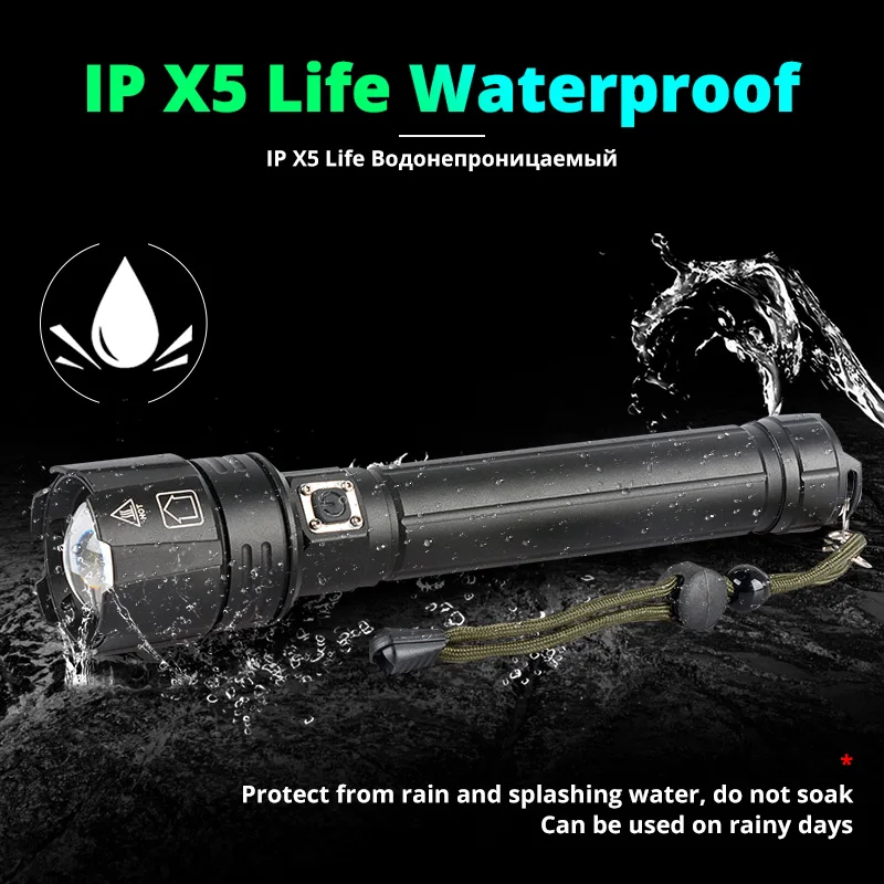 2024 NEW XHP199.2 LED Flashlight Powerful Lantern USB Rechargeable Zoomable Torch 18650 26650 Battery 3 Modes for Camping Riding