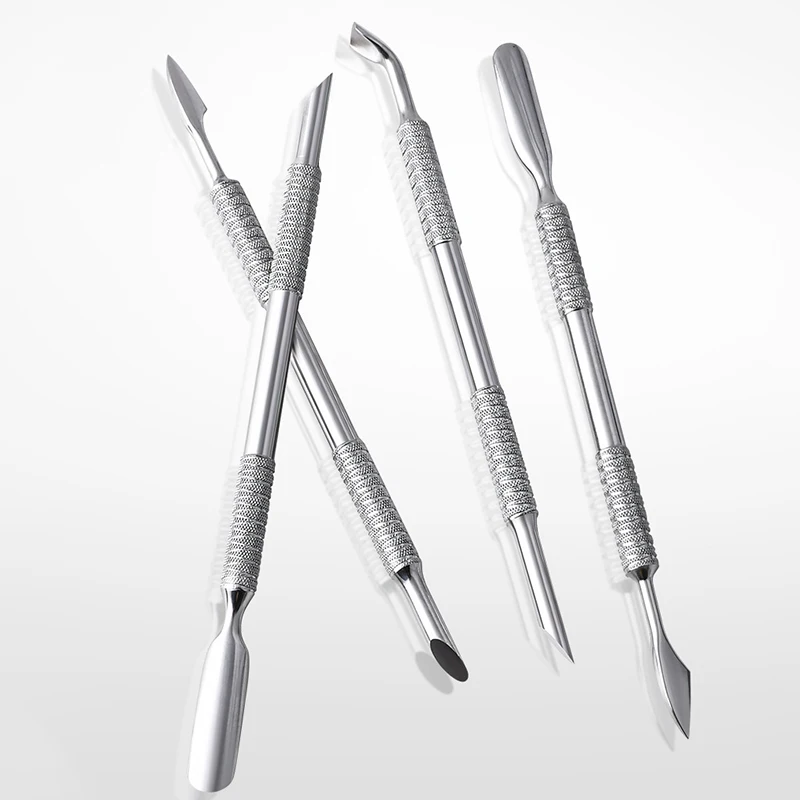 1pcs Stainless Steel Cuticle Pusher Dual Sided Shaped Double Ended Ingrown Toenail Lifter Remover Trimmer Nail Art Care Tools
